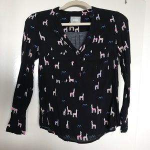 Maeve Alpaca print long sleeve blouse in sz 00P